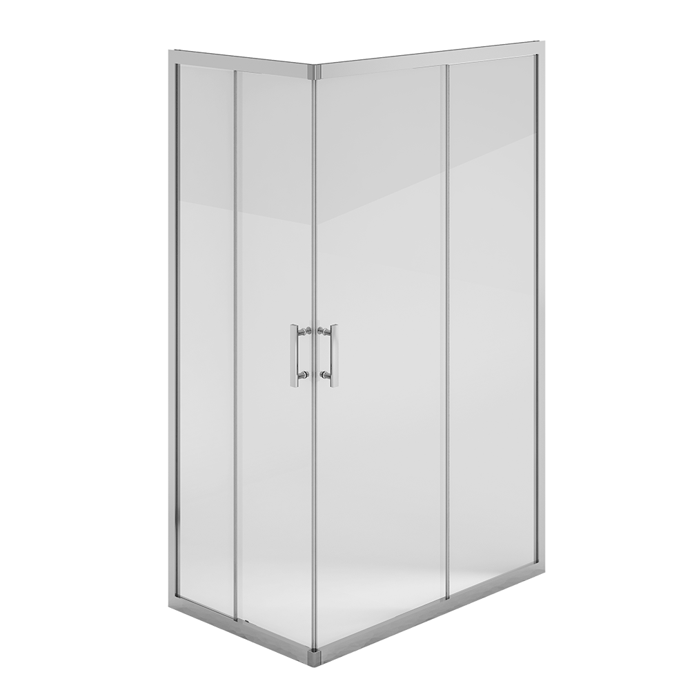 Mampara de ducha de esquina rectangular 2 puertas ✓