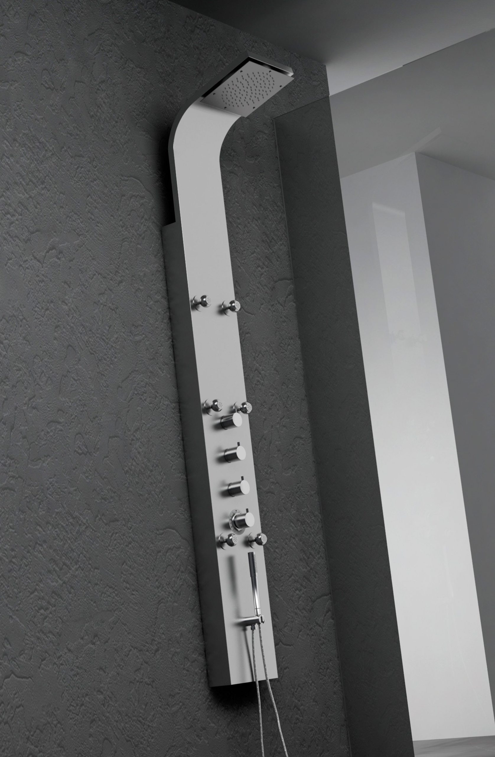 Columna de ducha con hidromasaje termostática JOSTA - dorada - 45x150 cm -  Vente-unique
