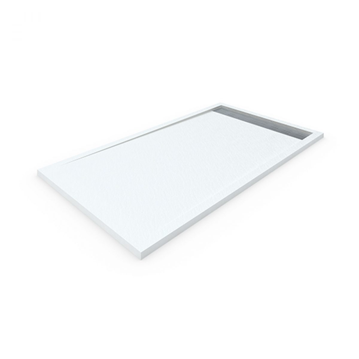 Plato de ducha de resina para instalación, color blanco, Ancho 120 x Prof.  80 cm, LYROSA