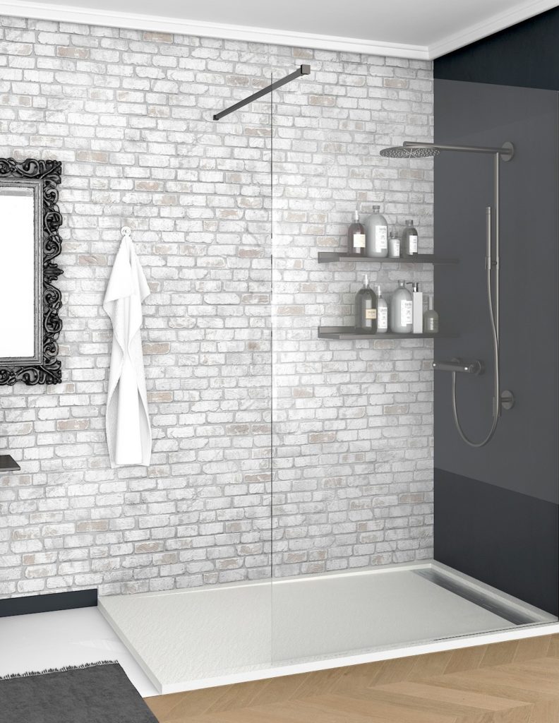 Plato de ducha con marco blanco 80x120 cm