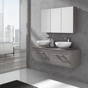 Muebles de baño con encimera de madera